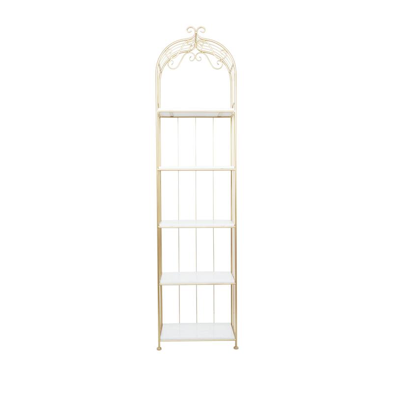 Gold Marble Glam Shelving Unit - 20 x 12 x 79