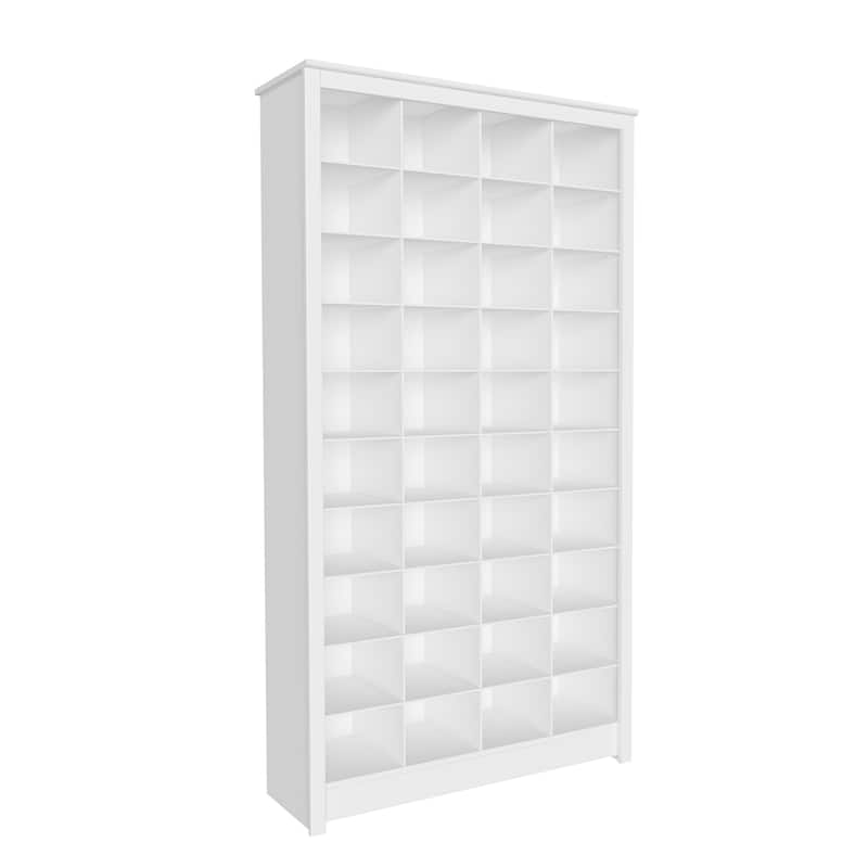 Prepac 39.5" W White Tall Storage Cabinet, Shoe Cabinet, Cube Storage Organizer with 40 Shoe Cubbies - 39.5"W x 13"D x 72.5"H - White