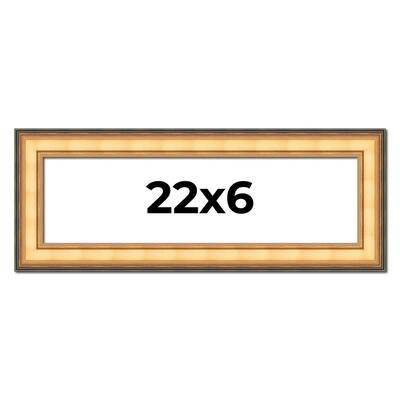 22x6 Frame Gold Plein Aire Solid Wood Picture Frame Width 2 Inches |
