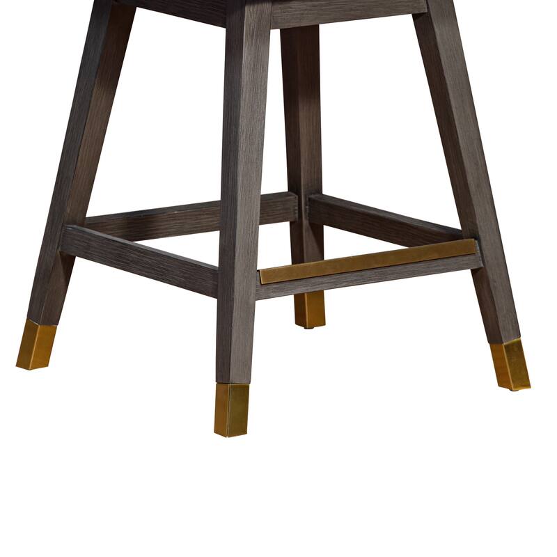 Amalie Upholstered Bar Stool, Swivel Counter Chair with Solid Wood Frame