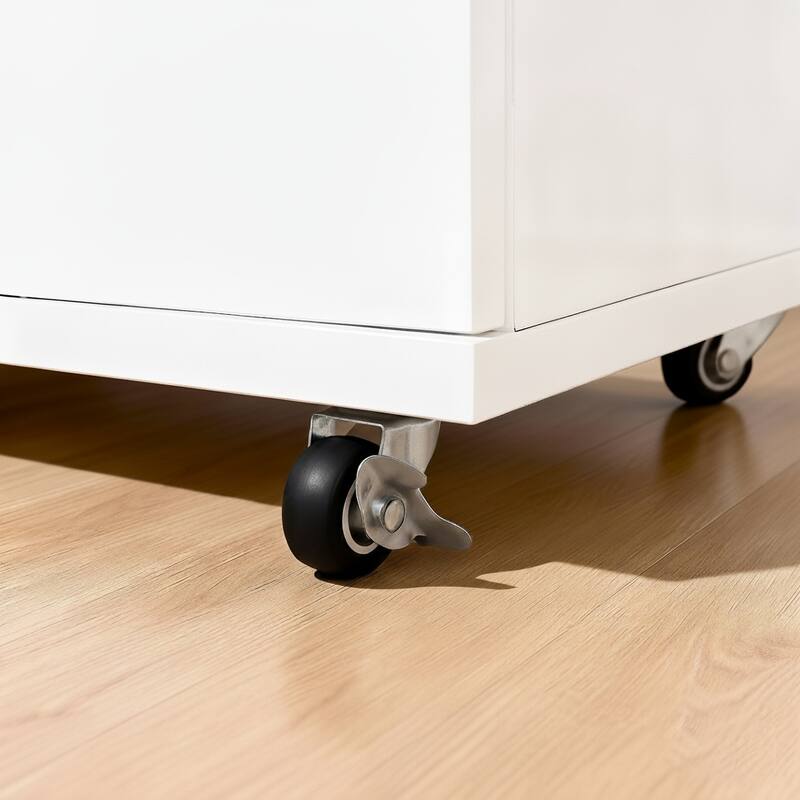 5 Drawer Dresser on Wheels Rustic Brown Rolling Chest of Drawers Storage Cabinet for Bedroom Closet, Wide Drawer Organizer