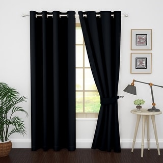 Polyester Thermal Insulated Blackout Curtains by Ample Decor- 2 Panels