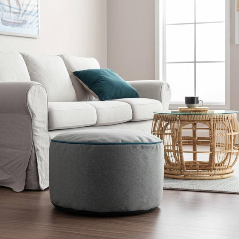 Qiviut Gray Foot Pouf