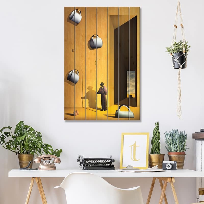 O Colecionador de Xícaras (The Collector's Cups) Print On Wood by Marcel Caram - Multi-Color