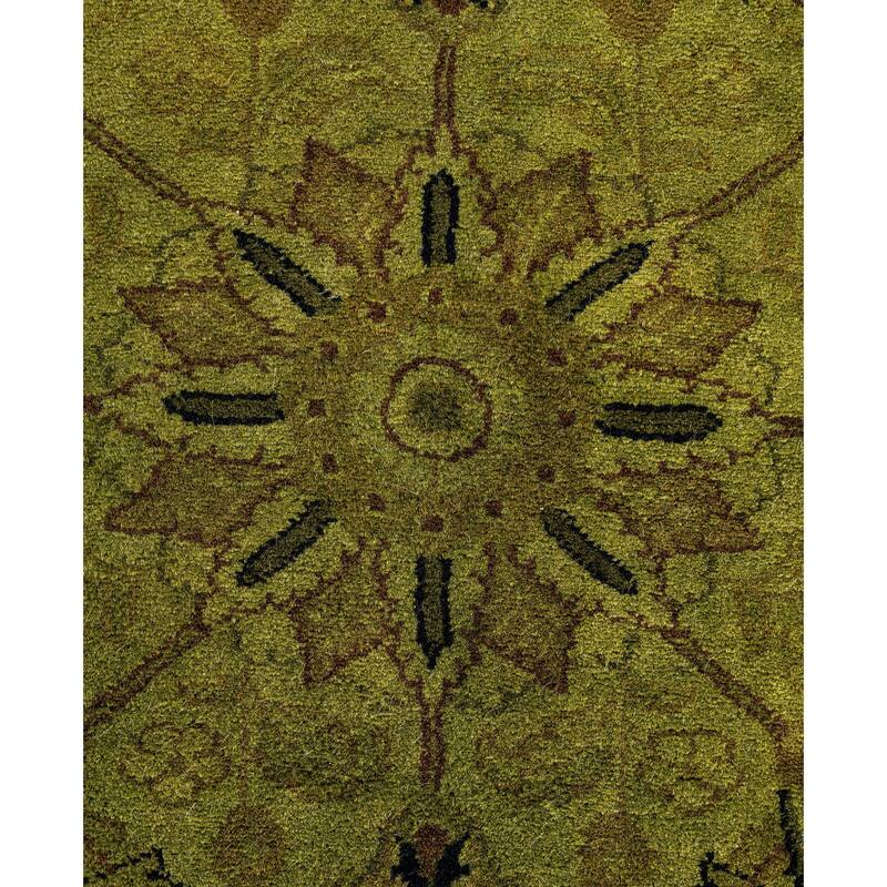 Overdyed One-of-a-Kind Hand-Knotted Area Rug - Green - 9' 1" x 9' 1"