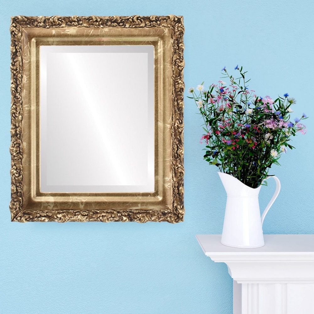 Venice Framed Rectangle Mirror in Champagne Gold Antique Gold Bed Bath   Beyond 20227349