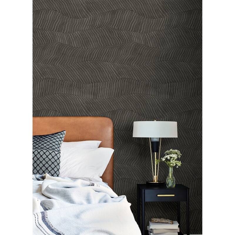 Sarah + Ruby Drift Charcoal Abstract Landscape Wallpaper