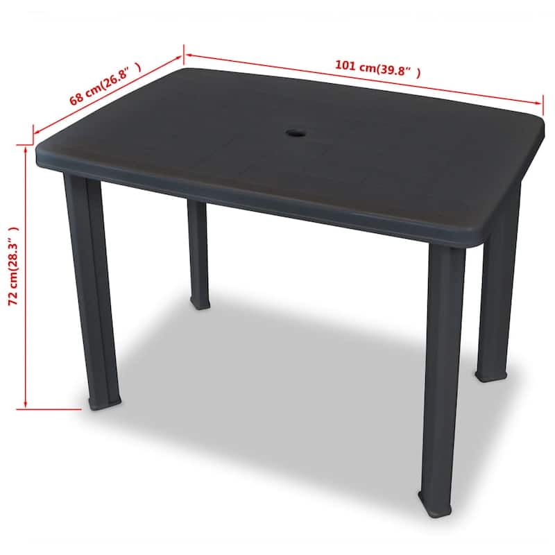 vidaXL Patio Bistro Set Outdoor Furniture Set Patio Table and Chairs Plastic - 39.8" x 26.8" x 28.3"