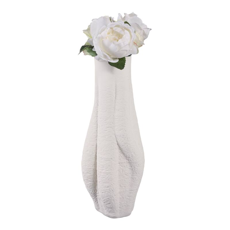 Porcelain Sculptural Vase with Curved Silhouette and Intricate Detail