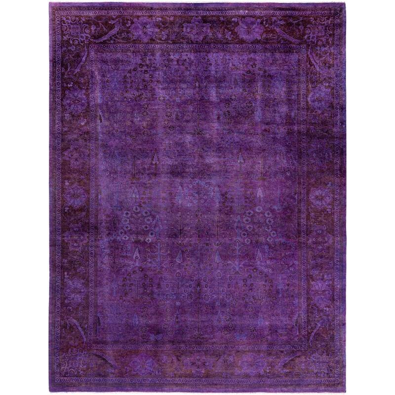 Overdyed One-of-a-Kind Hand-Knotted Area Rug - Purple - 7' 10" x 10' 4"