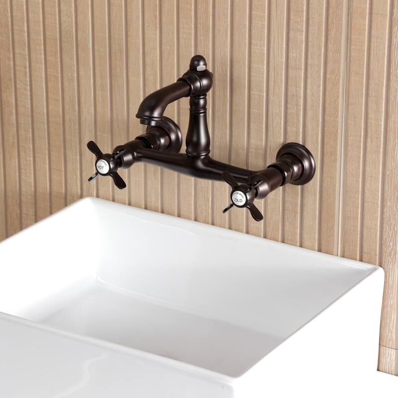 Kingston Brass Essex Two-Handle 2-Hole Wall Mount Bathroom Faucet