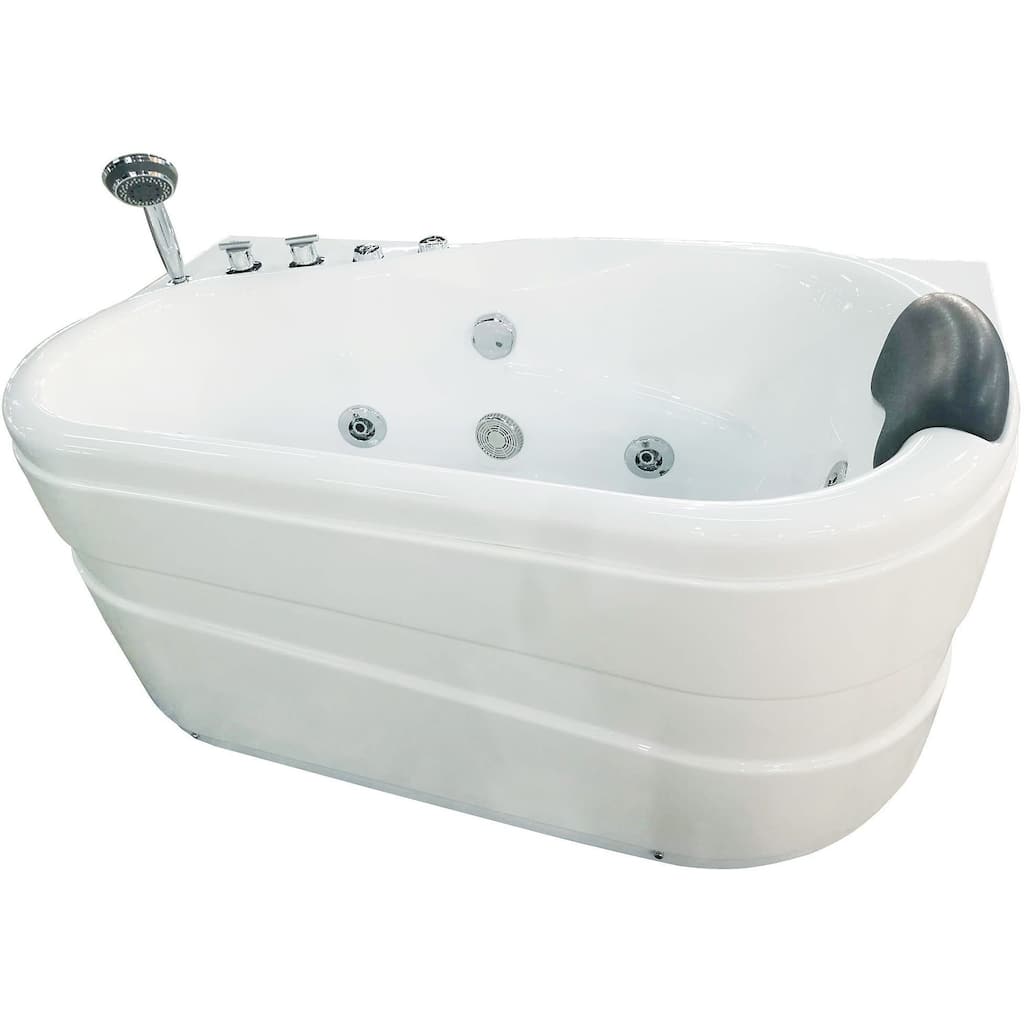 Eago 57-1/8" Acrylic Whirlpool Bathtub for Alcove Installations with