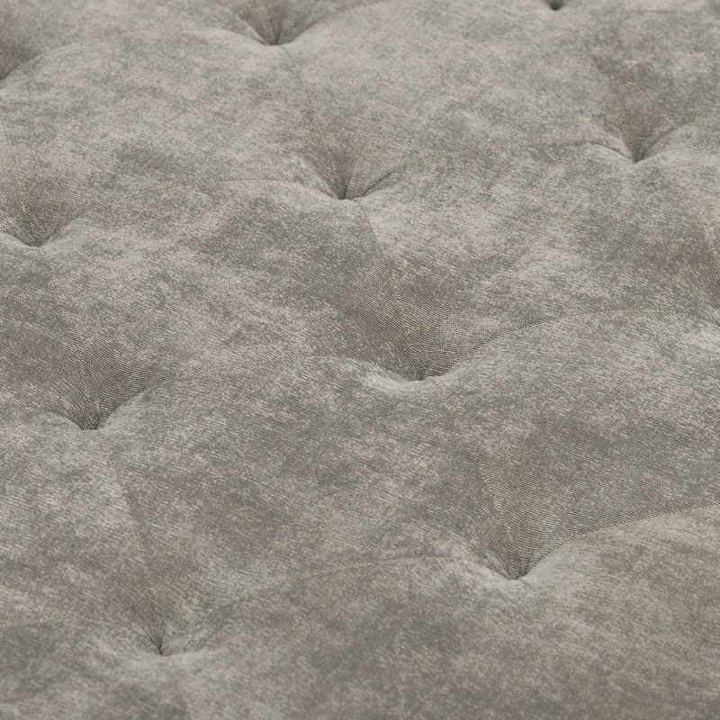 Adeco Large Square Footstool Fabric Storage Ottoman Bench Light Grey