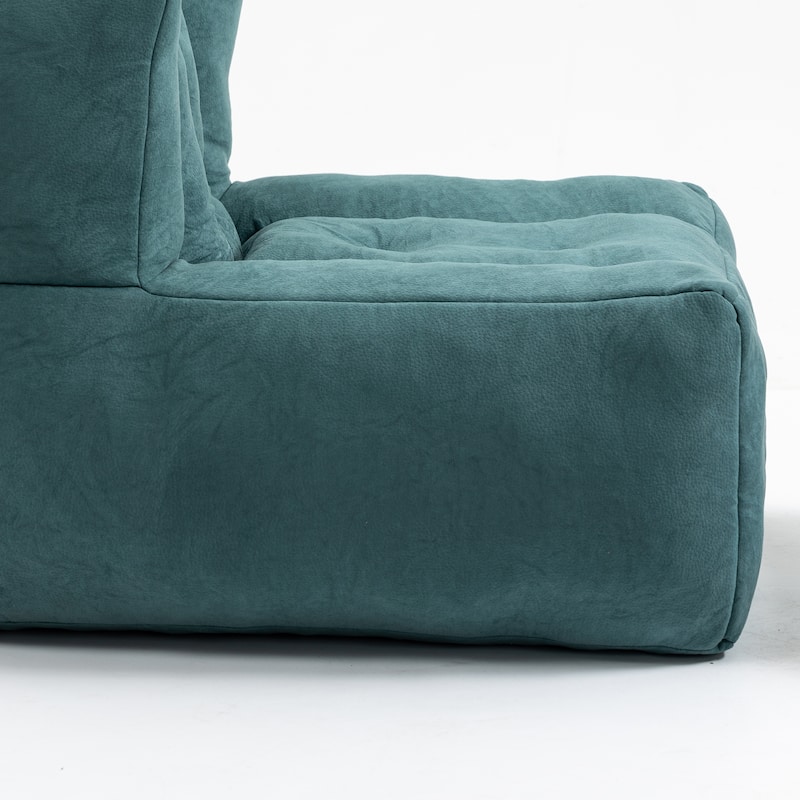 Green Modern 38.5" Velvet Upholstered Accent Chair with Memory Foam and Ottoman for Living Room