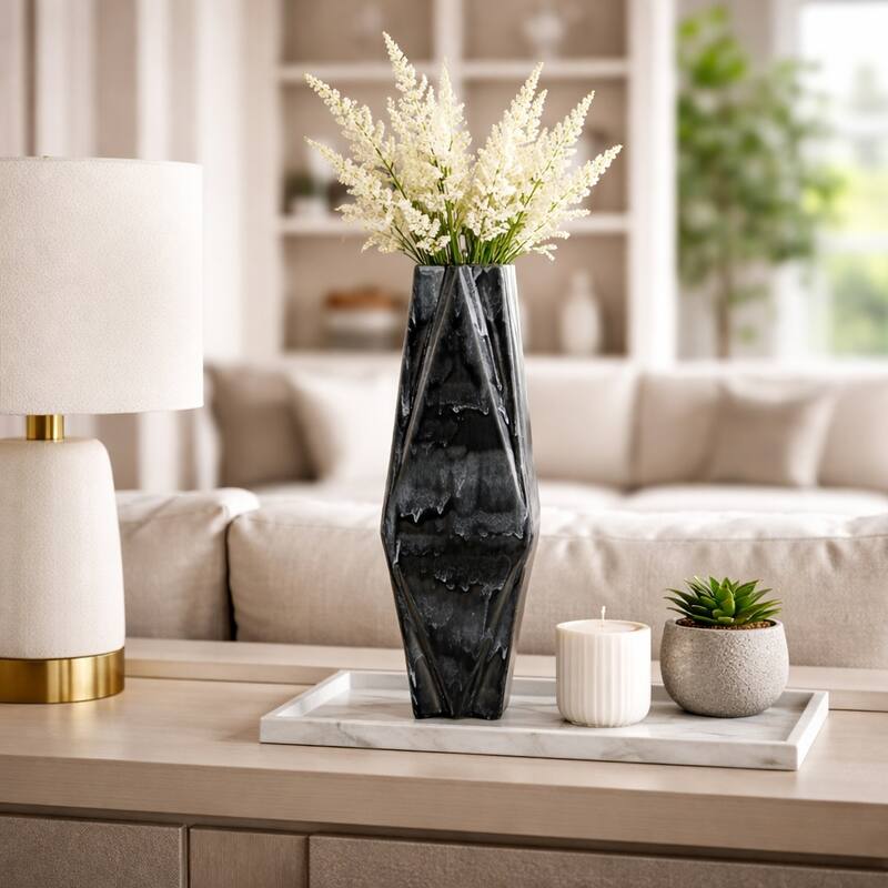 Decorative Vase - Ceramic Tall Sculptural - 21.0"