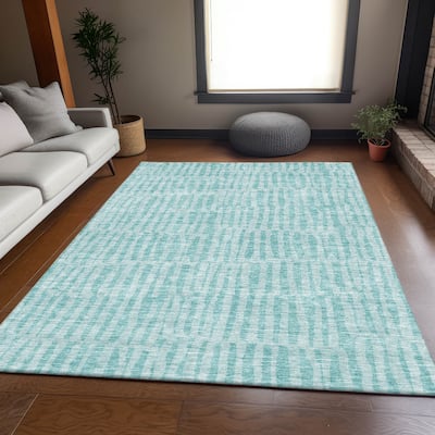 Premium Washable Super Soft Stripe Geo Mayfield Rug
