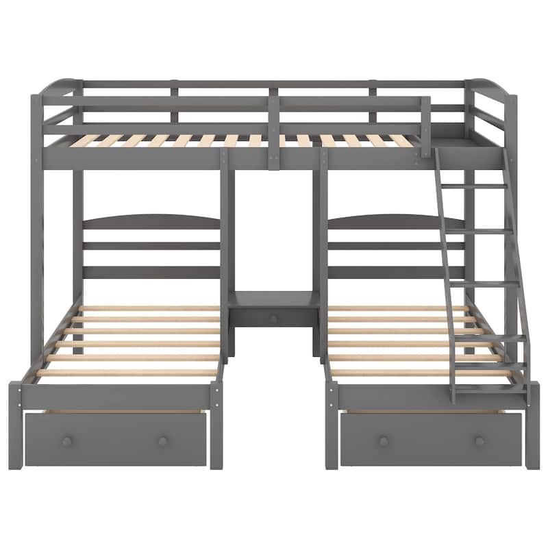 Triple Bunk Bed with Drawers