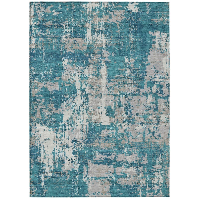 HomeRoots Abstract Transitional Rectangle Outdoor Rug
