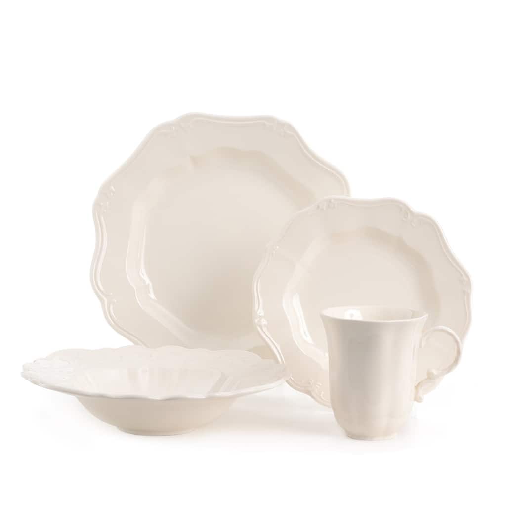 Red Vanilla 'Country Estate' White 16-piece Dinnerware Set