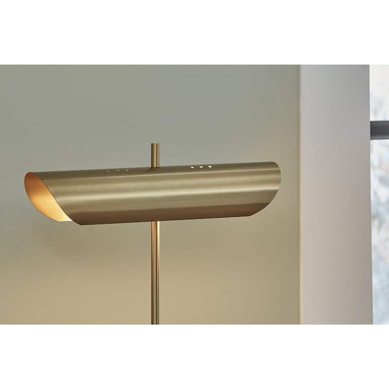 Signature Design by Ashley Rowleigh Gold/White Desk Lamp - 16" W x 6.75" D x 20.63" H