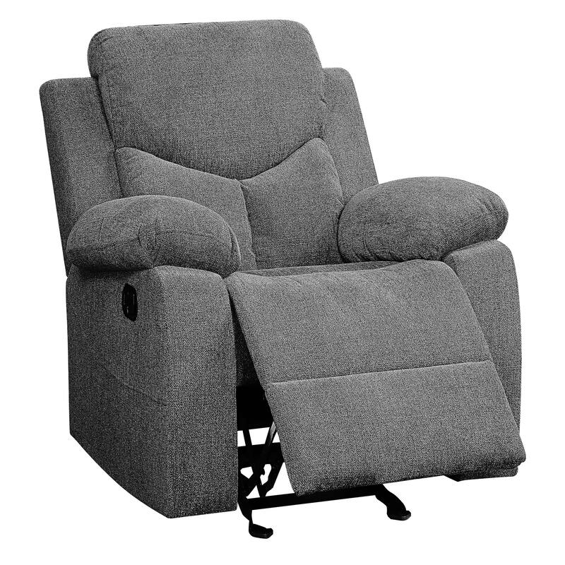 Hansfield Grey Pillow Top Arms Glider Recliner