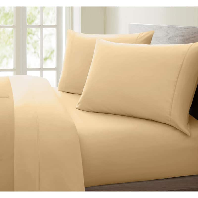 1000 Thread Count Cotton-rich Deep Pocket Sheet Set - Taupe - Full