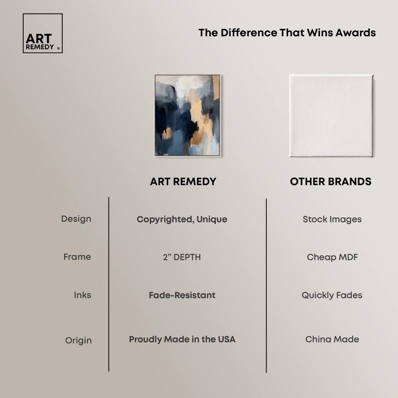 Navy Beige II Canvas by Art Remedy