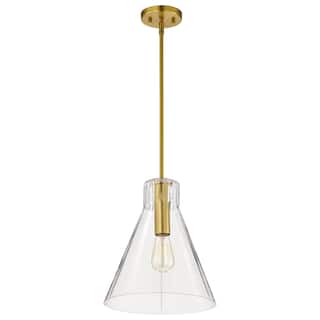 Gianna 1 Light Medium Pendant Vintage Brass Finish Clear Glass - Vintage Brass