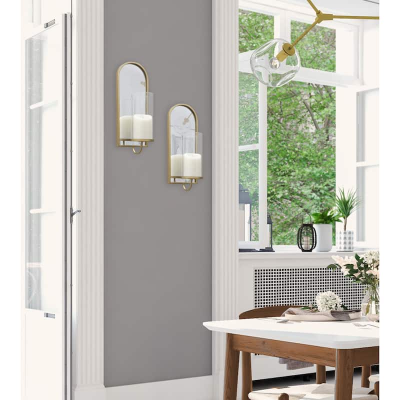 Kate and Laurel Ezerin Metal Mirror Wall Sconce - 6x5x16