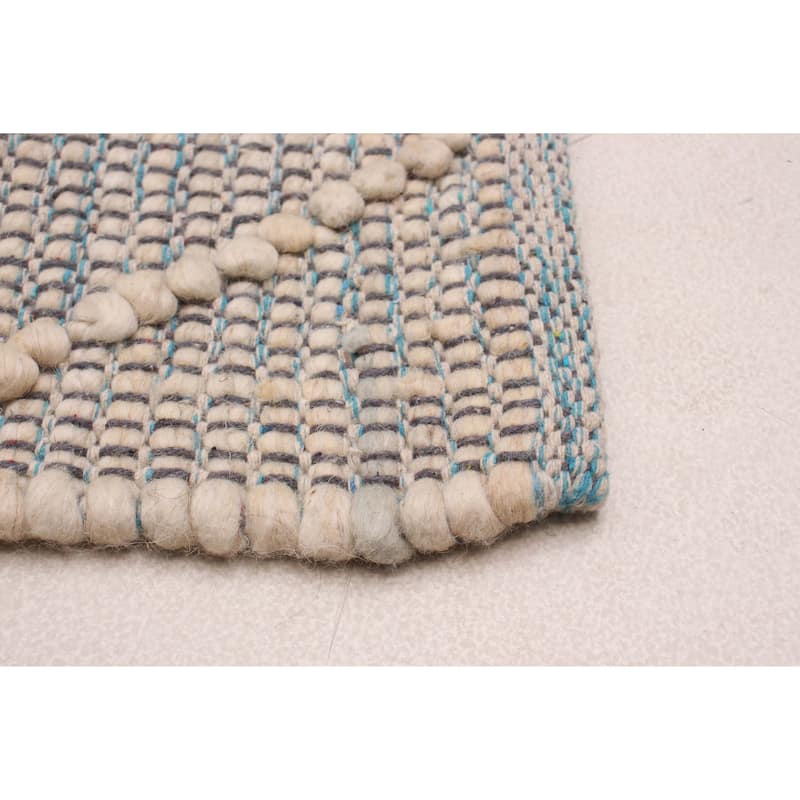 ECARPETGALLERY Braid weave Sienna Grey Wool Rug - 6'1 x 9'0