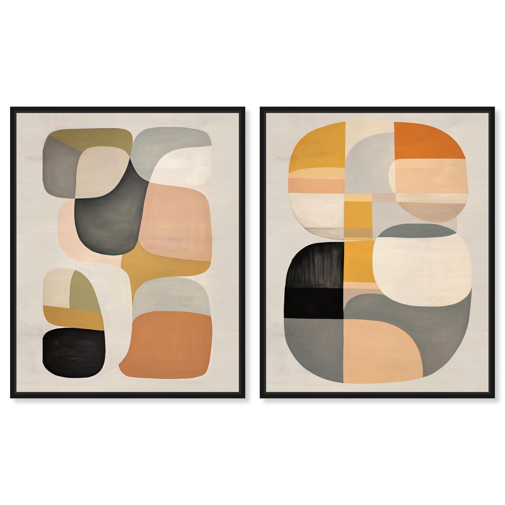 Soft Spot Abstract Room Art Set of 2 Canvas Print by Art Remedy