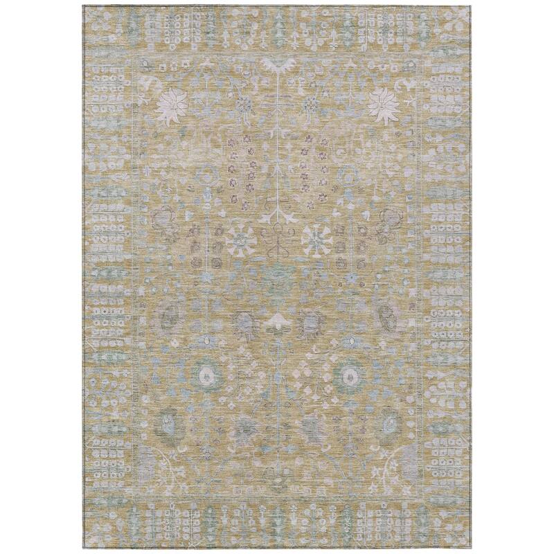 Machine Washable Indoor/ Outdoor Traditional Classic Chantille Rug