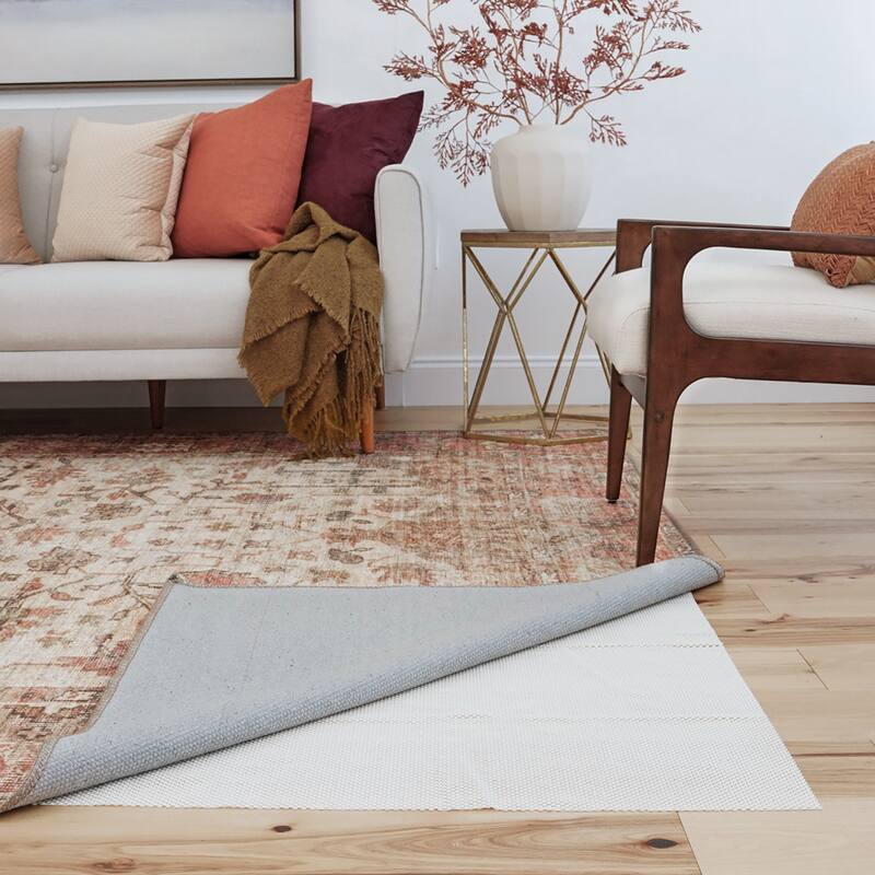 Divine Grip Traditional Solid Non Slip Rug Pad - Cream