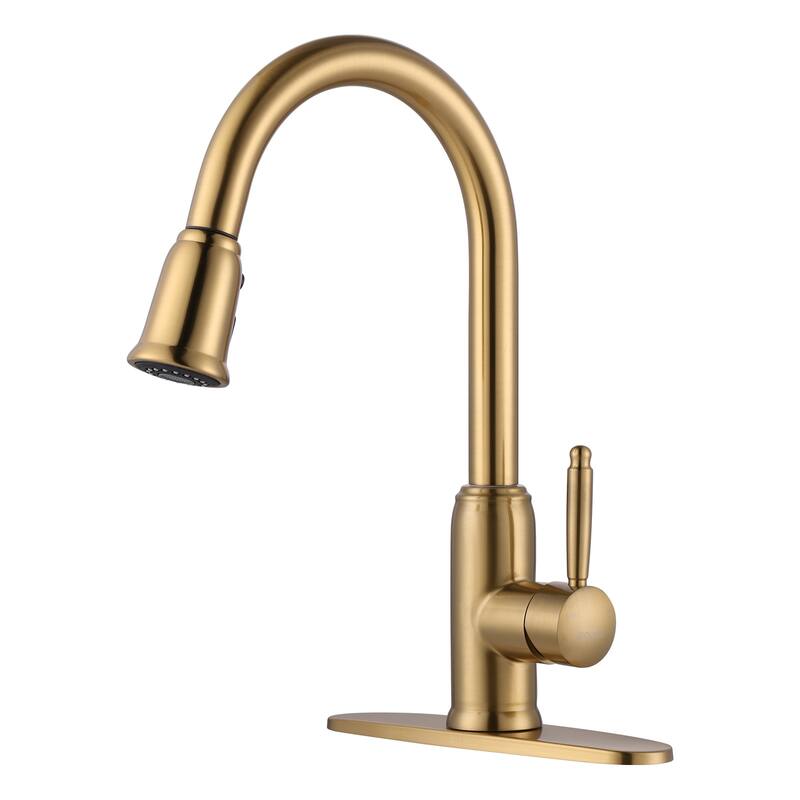 WOWOW Pull Down Sprayer Kitchen Faucet - Gold