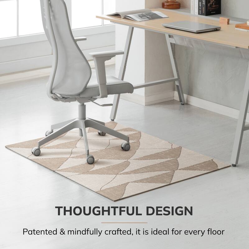 Jani 36"x48" Rug'd Chair Mat-Rug Style Office Chairmat for Carpet & Hard Floors| 0.25" Thick |Non-Slip, Foldable Desk Chair Mat