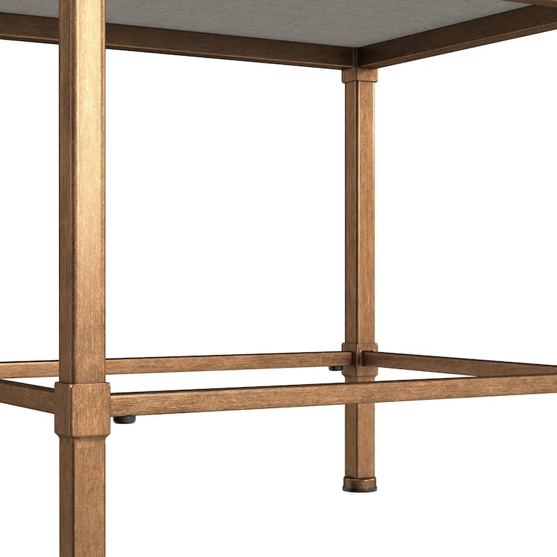 Hillsdale Katherine Backless Metal Vanity Stool, Golden Bronze - Golden Bronze - 18.5H x 18.5W x 15D