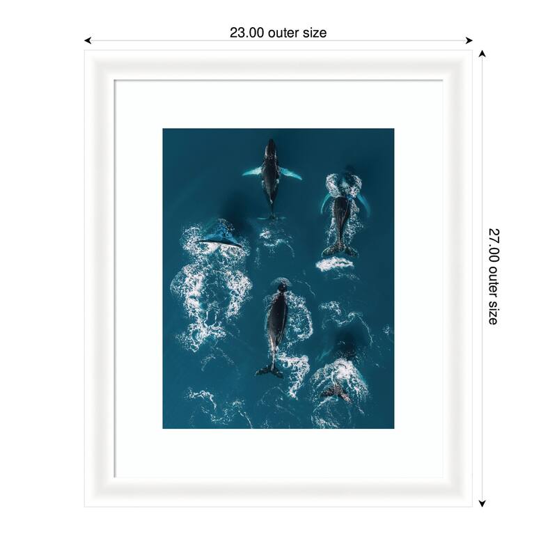 Kate and Laurel Framed Art School of Humpback Whales in the Blue Ocean by Michael Schauer