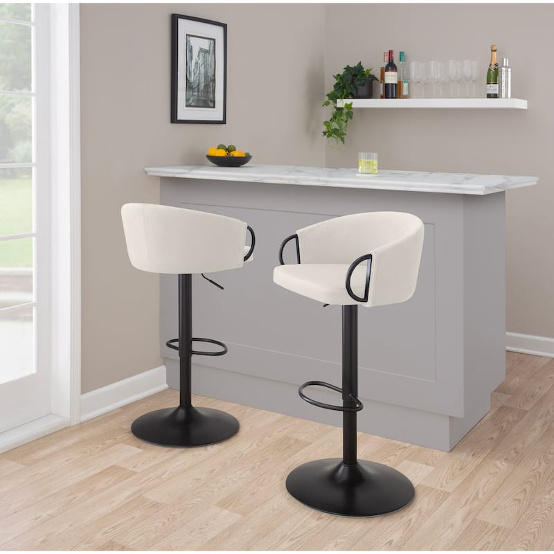 Silver Orchid Battista Adjustable Bar Stool (Set of 2)
