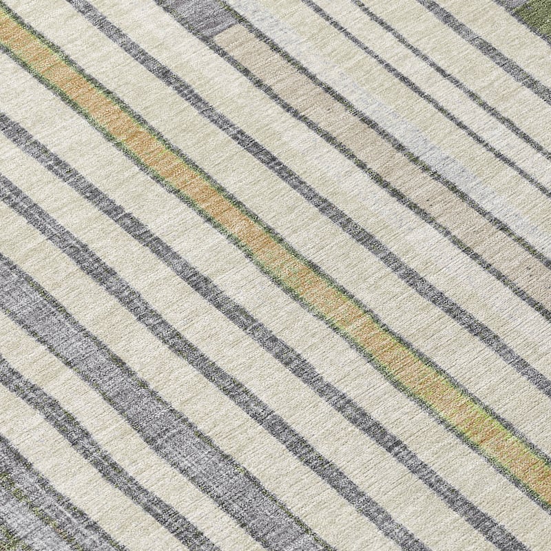 Machine Washable Indoor/Outdoor Casual Contemporary Chantille Rug