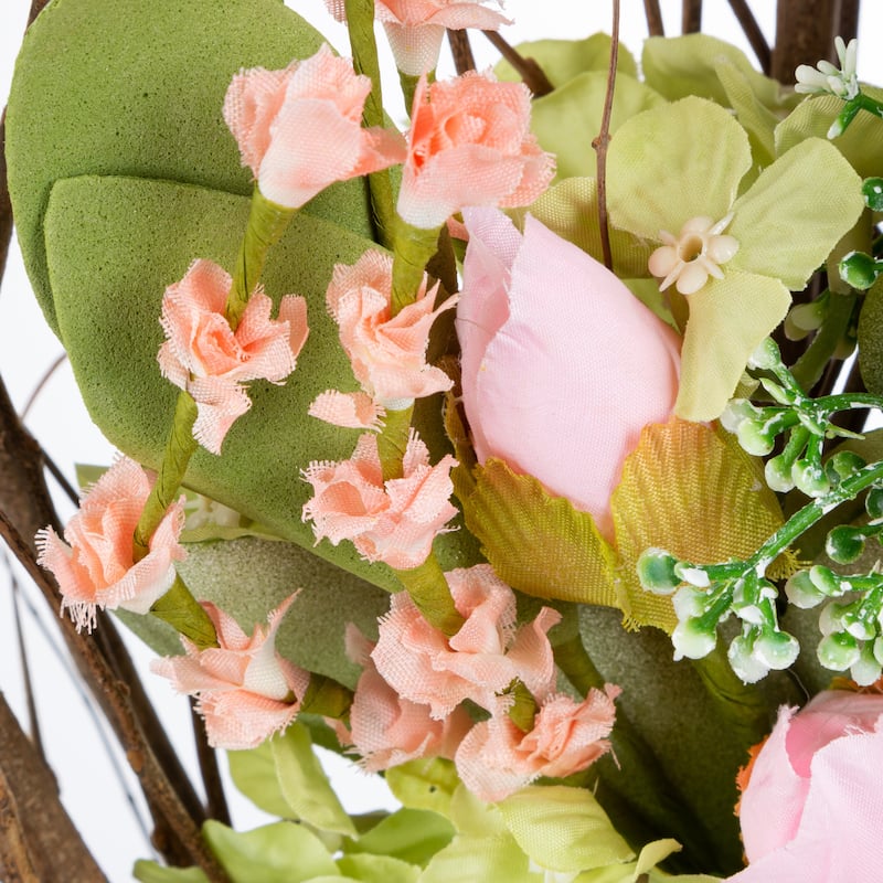 24 in. Natural Mixed Flower Wreath