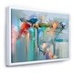 preview thumbnail 9 of 10, Designart 'Abstract Red Blue And Pink Flowers' Farmhouse Framed Canvas Wall Art Print