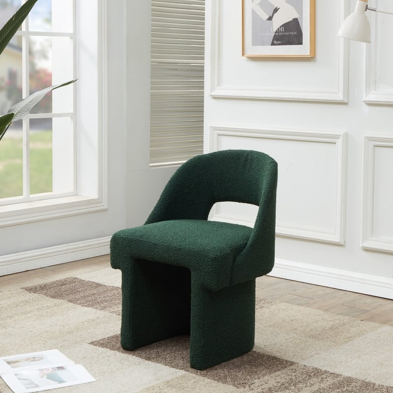 Quell Modern Boucle Upholstered Accent Chair with Solid Wood Frame & Plush Comfort for Home Office Living Room & Bedroom