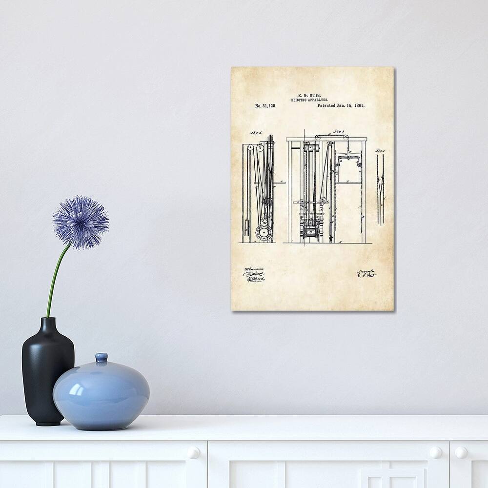 iCanvas "Otis Elevator (1861)" by Patent77 Canvas Print
