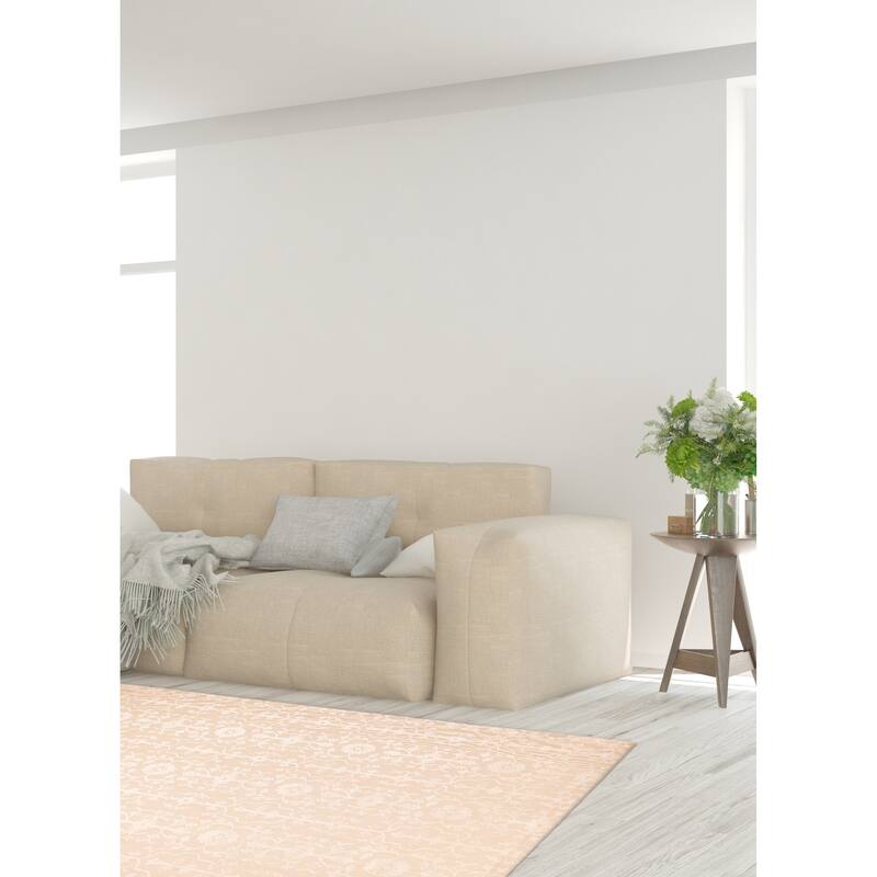 ECARPETGALLERY Hand Loomed Elysian Beige, Ivory Viscose, Wool Rug - 8'3 x 11'10