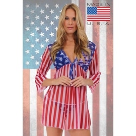 Women's Beach Dress Cover Up USA Flag Swimwear Swimsuit ...