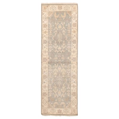 ECARPETGALLERY Hand-knotted Royal Oushak Grey Wool Rug - 2'8 x 8'2