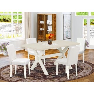 East West Furniture Kitchen Table Set- a Dining Table with X-Legs and ...
