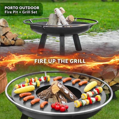 Porto 32" Fire Pit with Grill Plate