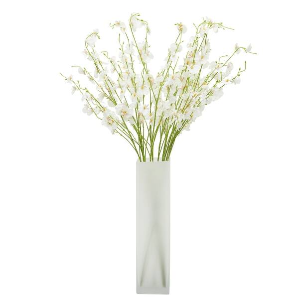 slide 1 of 7, Silk Artificial Orchid Flowers, Dancing Lady Stems for Home Decor (White, 10 Pack)