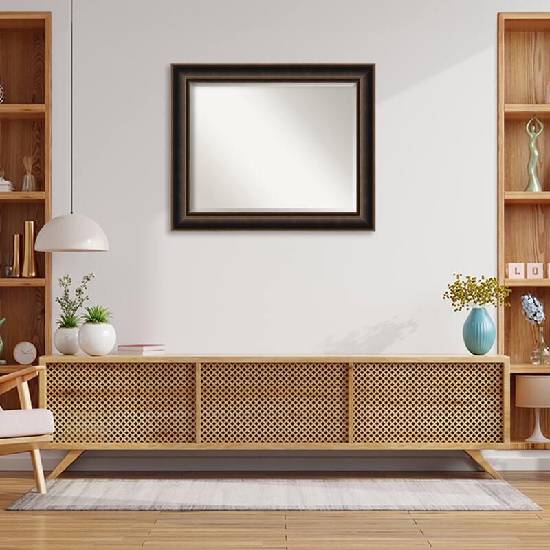 Villa Oil Rubbed Bronze Beveled Wood Framed Wall Mirror - Villa Oil Rubbed Bronze
